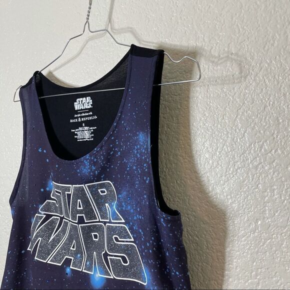 Rock and Republic Star Wars Glitter Tank Top Blue - Picture 7 of 12